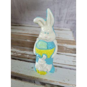 Vintage rabbit baskets plastic figurine cake toppe